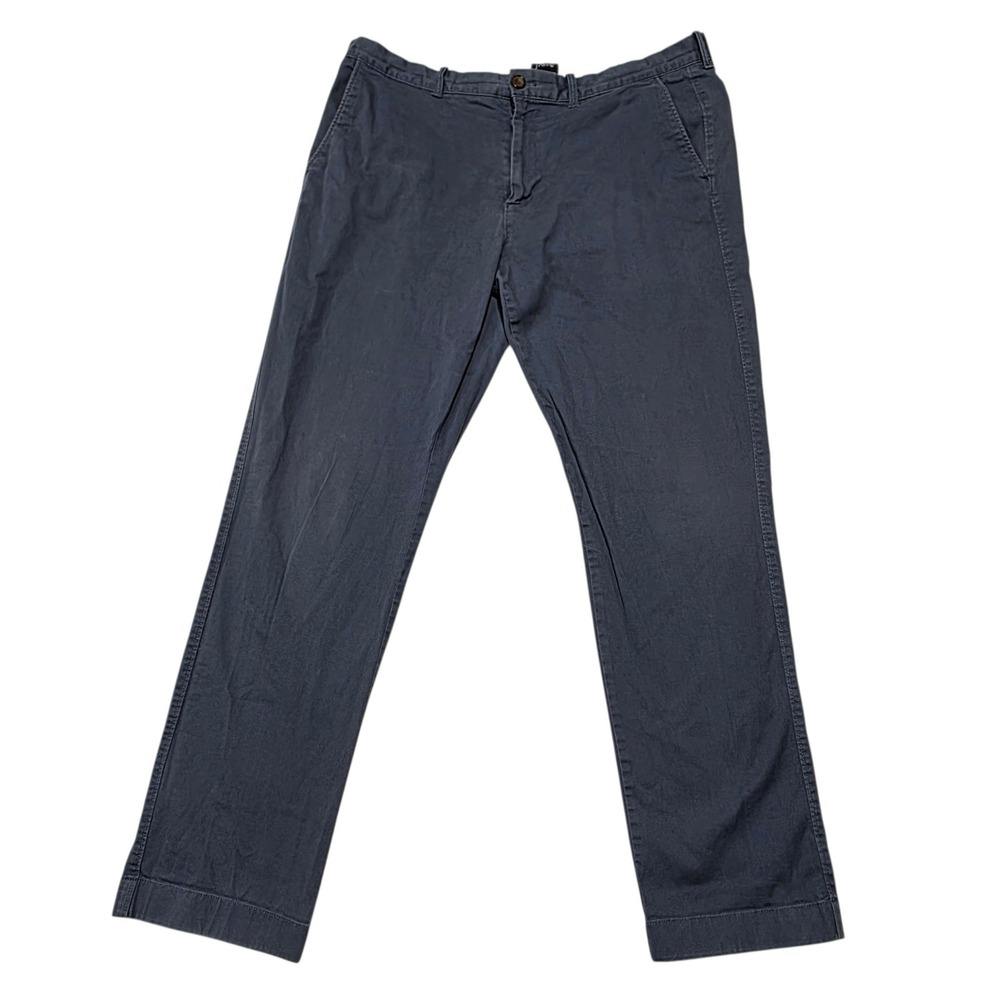 J.Crew Flex Straight Chino Pants Mens 36x32 Navy Blue Cotton Stretch H3186